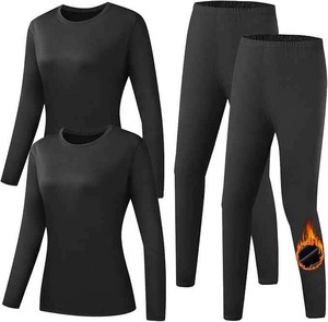 TELALEO 2 Sets Women's Thermal Underwear Long Johns Fleece Lined Base Layer Top & Bottom Pajama for Cold Weather
